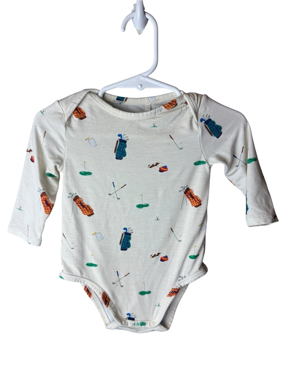 Angel Dear Golf Print One Piece Long Sleeve Bodysuit 3-6M